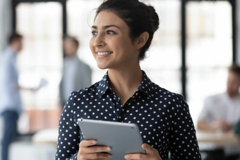 young businesswoman smiling